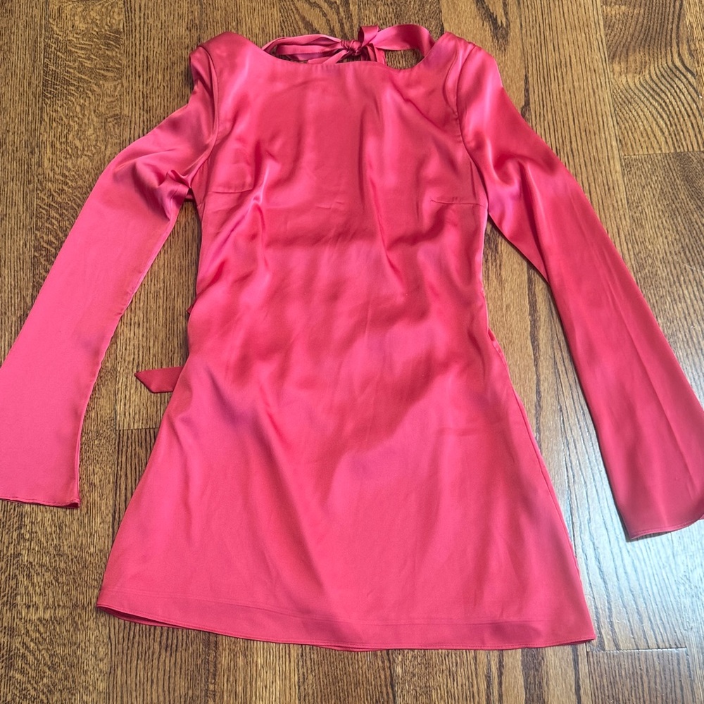 Danielle Guizio red long sleeve mini dress